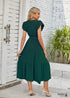 Vestido midi bohemio de encaje con escote en V y mangas voladoras Mia